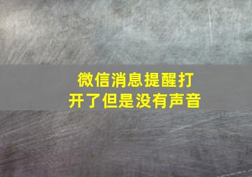 微信消息提醒打开了但是没有声音