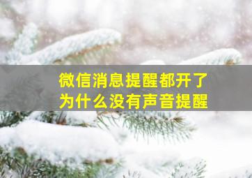 微信消息提醒都开了为什么没有声音提醒