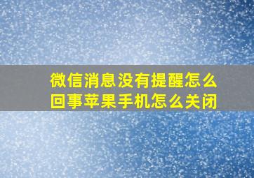 微信消息没有提醒怎么回事苹果手机怎么关闭