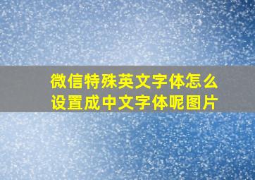 微信特殊英文字体怎么设置成中文字体呢图片