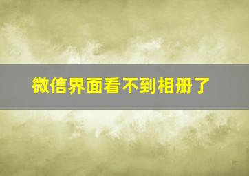 微信界面看不到相册了