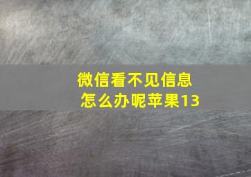 微信看不见信息怎么办呢苹果13