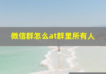 微信群怎么at群里所有人