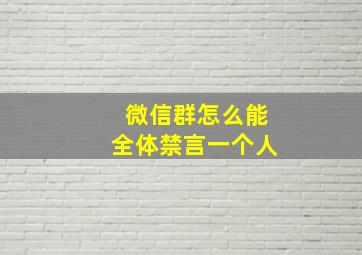 微信群怎么能全体禁言一个人