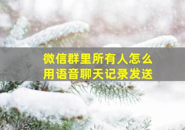 微信群里所有人怎么用语音聊天记录发送