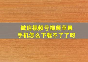 微信视频号视频苹果手机怎么下载不了了呀