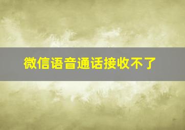 微信语音通话接收不了