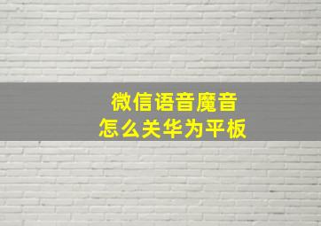 微信语音魔音怎么关华为平板