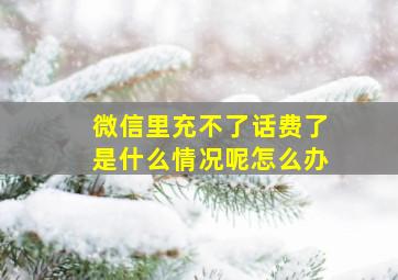 微信里充不了话费了是什么情况呢怎么办