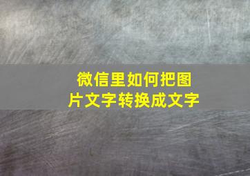 微信里如何把图片文字转换成文字