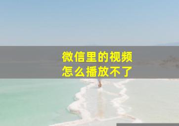 微信里的视频怎么播放不了