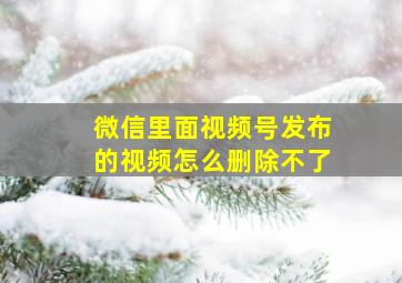 微信里面视频号发布的视频怎么删除不了