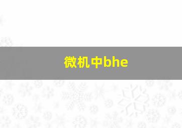 微机中bhe