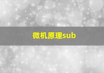 微机原理sub