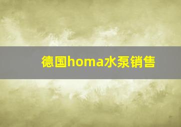 德国homa水泵销售