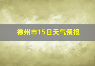 德州市15日天气预报