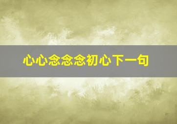 心心念念念初心下一句