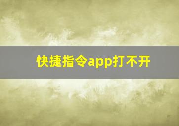 快捷指令app打不开