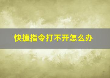 快捷指令打不开怎么办