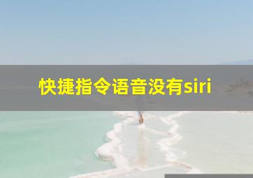 快捷指令语音没有siri