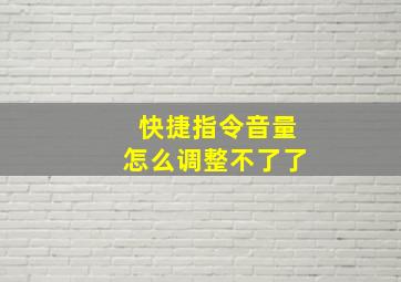 快捷指令音量怎么调整不了了