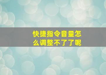 快捷指令音量怎么调整不了了呢