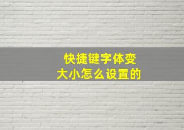 快捷键字体变大小怎么设置的