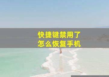 快捷键禁用了怎么恢复手机