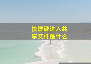 快捷键进入共享文件是什么