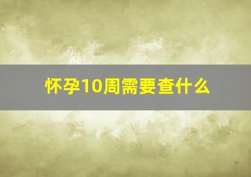 怀孕10周需要查什么