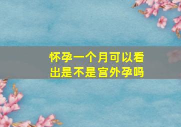 怀孕一个月可以看出是不是宫外孕吗