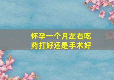 怀孕一个月左右吃药打好还是手术好