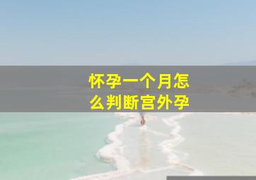 怀孕一个月怎么判断宫外孕