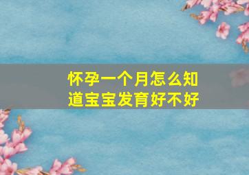 怀孕一个月怎么知道宝宝发育好不好