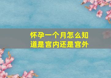 怀孕一个月怎么知道是宫内还是宫外