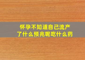 怀孕不知道自己流产了什么预兆呢吃什么药