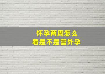 怀孕两周怎么看是不是宫外孕