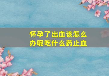 怀孕了出血该怎么办呢吃什么药止血