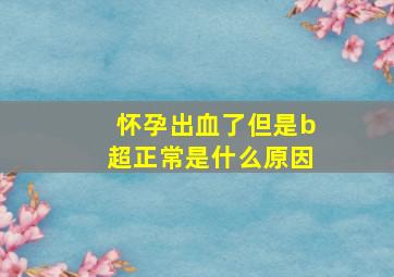 怀孕出血了但是b超正常是什么原因