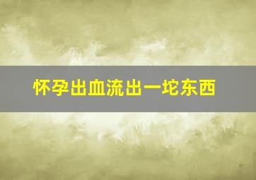 怀孕出血流出一坨东西