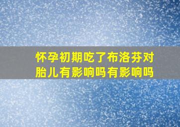 怀孕初期吃了布洛芬对胎儿有影响吗有影响吗