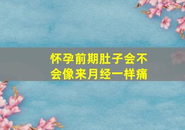 怀孕前期肚子会不会像来月经一样痛