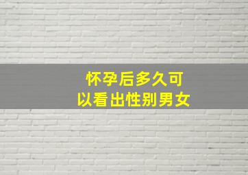 怀孕后多久可以看出性别男女