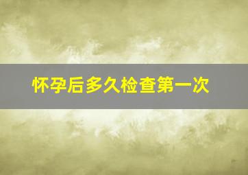 怀孕后多久检查第一次