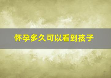 怀孕多久可以看到孩子