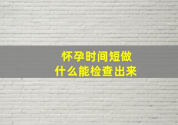 怀孕时间短做什么能检查出来