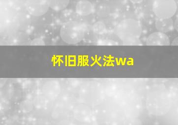 怀旧服火法wa