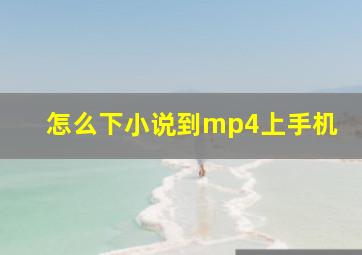 怎么下小说到mp4上手机