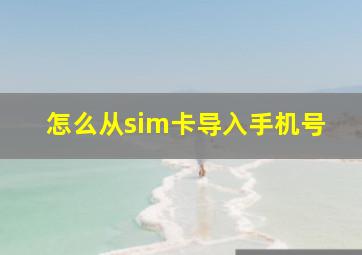 怎么从sim卡导入手机号