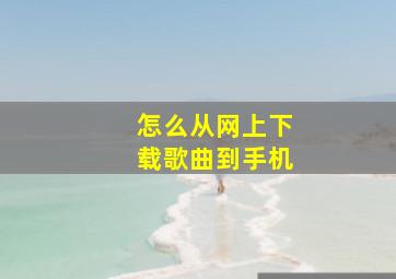 怎么从网上下载歌曲到手机